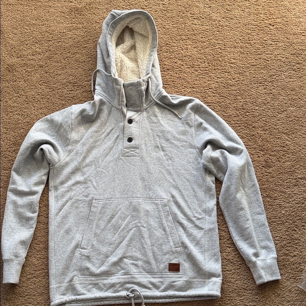 Billabong Heather Gray Sherpa-Lined Hooded Pullover